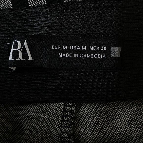 Zara Gingham Plaid Zip Front High Waist Leggings Women's Size Medium - Picture 3 of 9